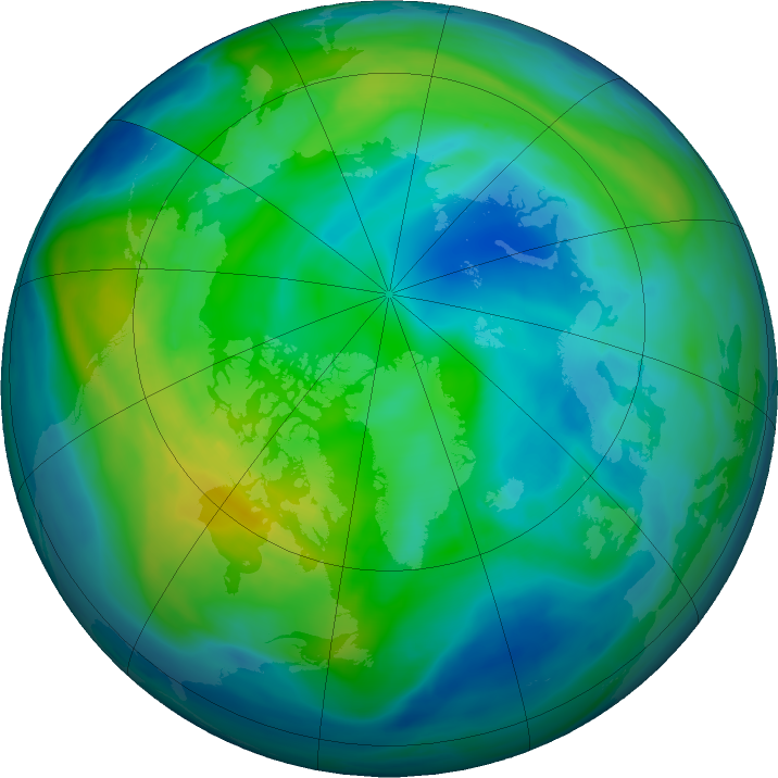 Arctic ozone map for 15 November 2020